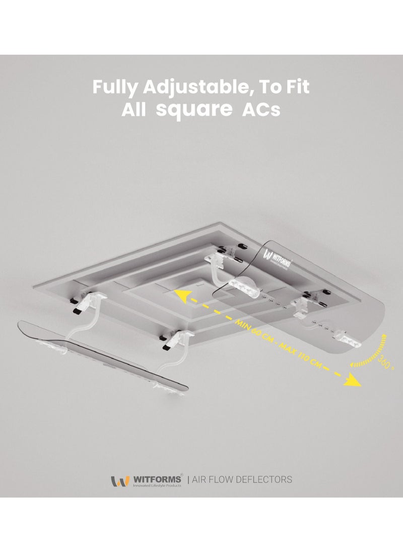 Witforms Witforms / Square - Adjustable AC air Deflector Suitable for Central air conditioner's Square outlets. Enhance Cooling and Heating Circulation  - Image 5