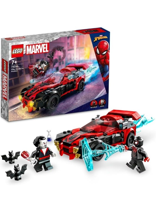LEGO® 76244 Marvel Miles Morales vs. Morbius, Spider-Man Building Toy for Boys and Girls with Race Car and Minifigures, Adventures in the Spiderverse Set - Image 2