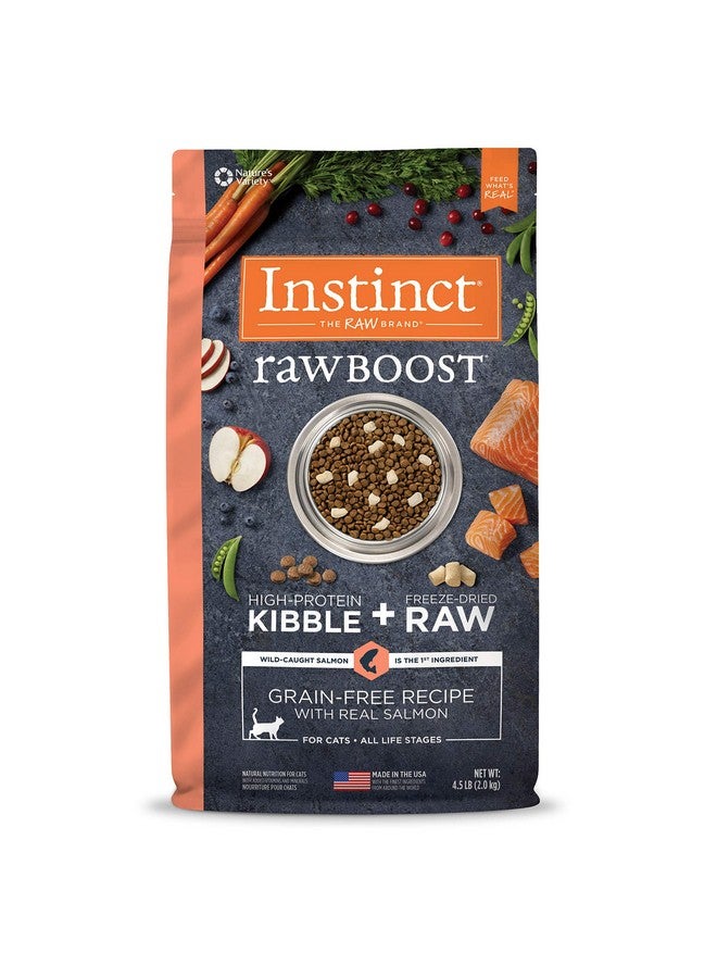 Instinct Raw Boost, Natural Dry Cat Food with Freeze Dried Pieces, High Protein, Grain Free Recipe - Real Salmon, 4.5 lb. Bag - Image 1