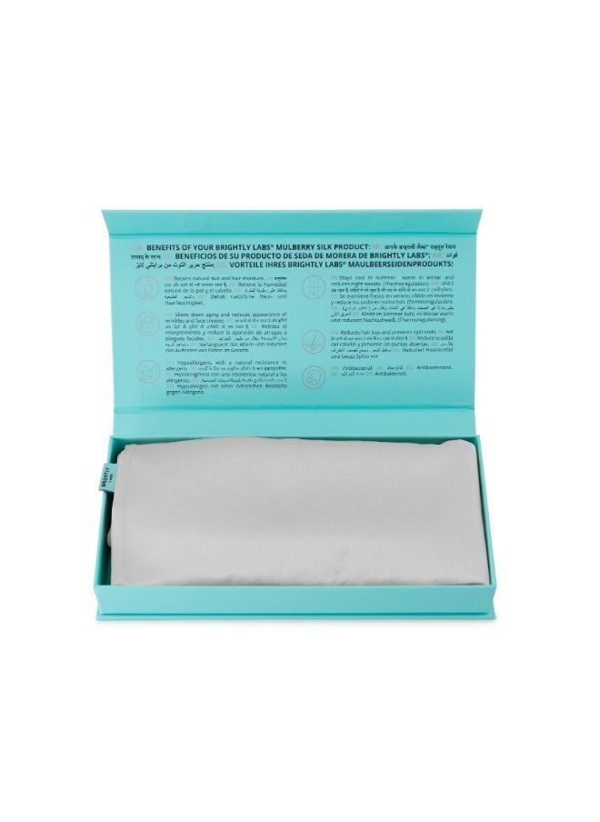 BRIGHTLY LABS Luxurious Queen Size Mulberry Silk Pillowcase infused with Silver - Antibacterial, Hypoallergenic, Skin & Hair Care, Grade 6A Silk, Envelope Closure  - Image 4