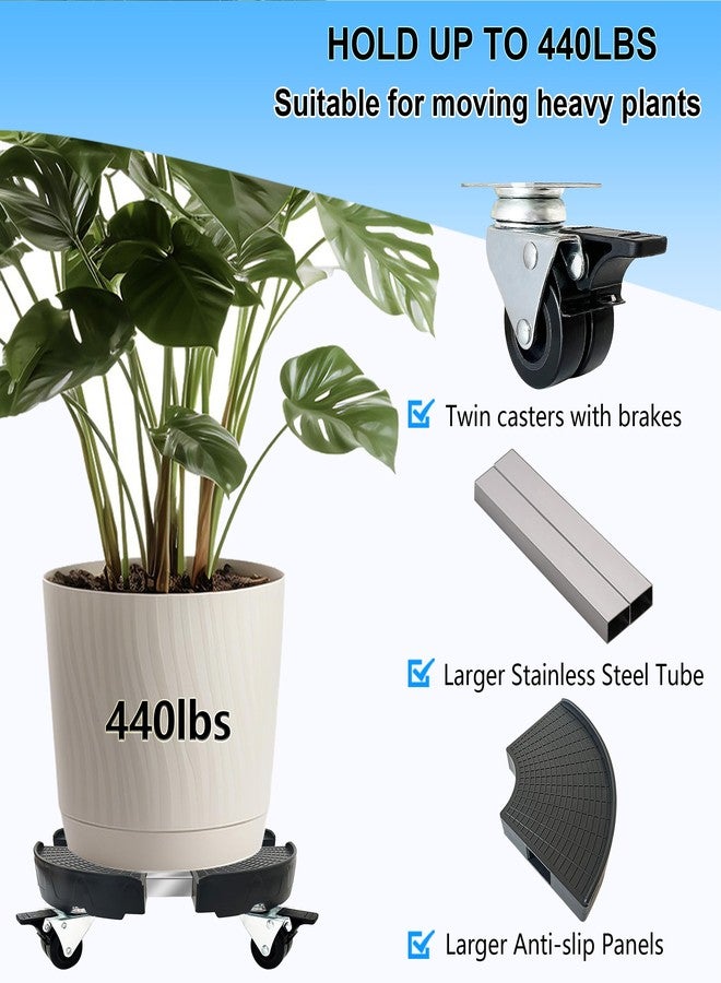 C CASIMR CASIMR Plant Stand with Wheels, Adjustable 15-21" Heavy Duty Plant Caddy with Casters, 440lb Capacity Indoor Outdoor Large Potted Planter Cart Dolly, Rolling Plant Stand for Flower Pot - Image 4