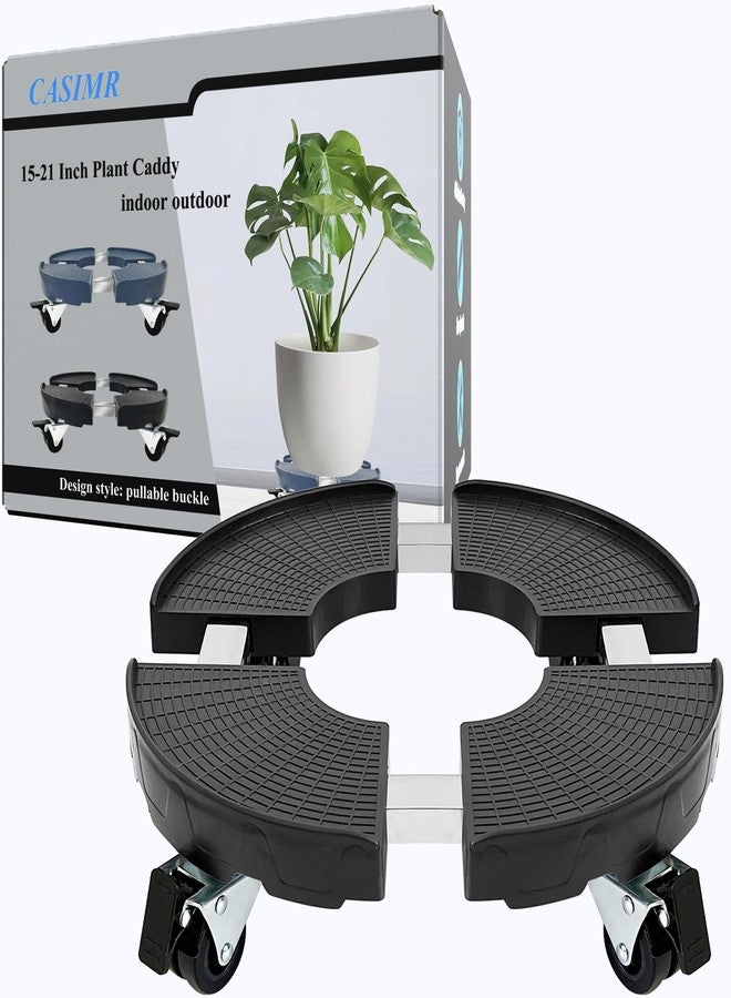 C CASIMR CASIMR Plant Stand with Wheels, Adjustable 15-21" Heavy Duty Plant Caddy with Casters, 440lb Capacity Indoor Outdoor Large Potted Planter Cart Dolly, Rolling Plant Stand for Flower Pot - Image 2
