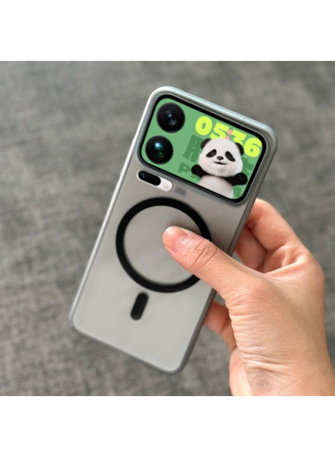 حافظة لهاتف Xiaomi 17 Pro Max، شفافة، ملمس بلوري، تدعم الشحن المغناطيسي، مقاومة لبصمات الأصابع، حماية للعدسة، غلاف صلب من مادة PC، غطاء خلفي لهاتف Xiaomi 17 Pro Max - Image 3