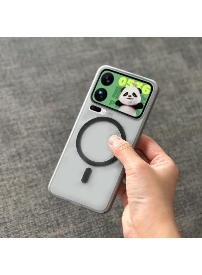 حافظة لهاتف Xiaomi 17 Pro Max، شفافة، ملمس بلوري، تدعم الشحن المغناطيسي، مقاومة لبصمات الأصابع، حماية للعدسة، غلاف صلب من مادة PC، غطاء خلفي لهاتف Xiaomi 17 Pro Max - Image 4