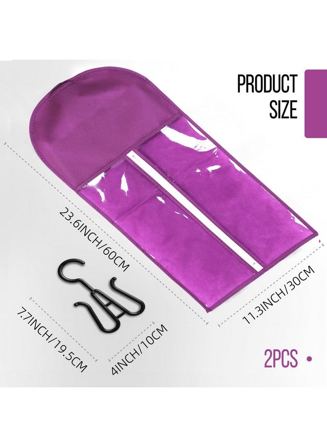 AIHOPESTO Wig Storage Dust-Proof Wig Bag Hair Extension Holder 2Pcs Waterproof Hair Extension Storage Wig Holder For Multiple Wigs Bags Storage With Hanger Wig Stand Hair Extensions, Wigs & Accessories (Purple) - Image 1