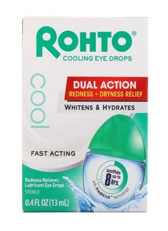 Rohto Cooling Eye Drops Dual Action Redness  Dryness Relief 0.4 fl oz 13 ml  - Image 1