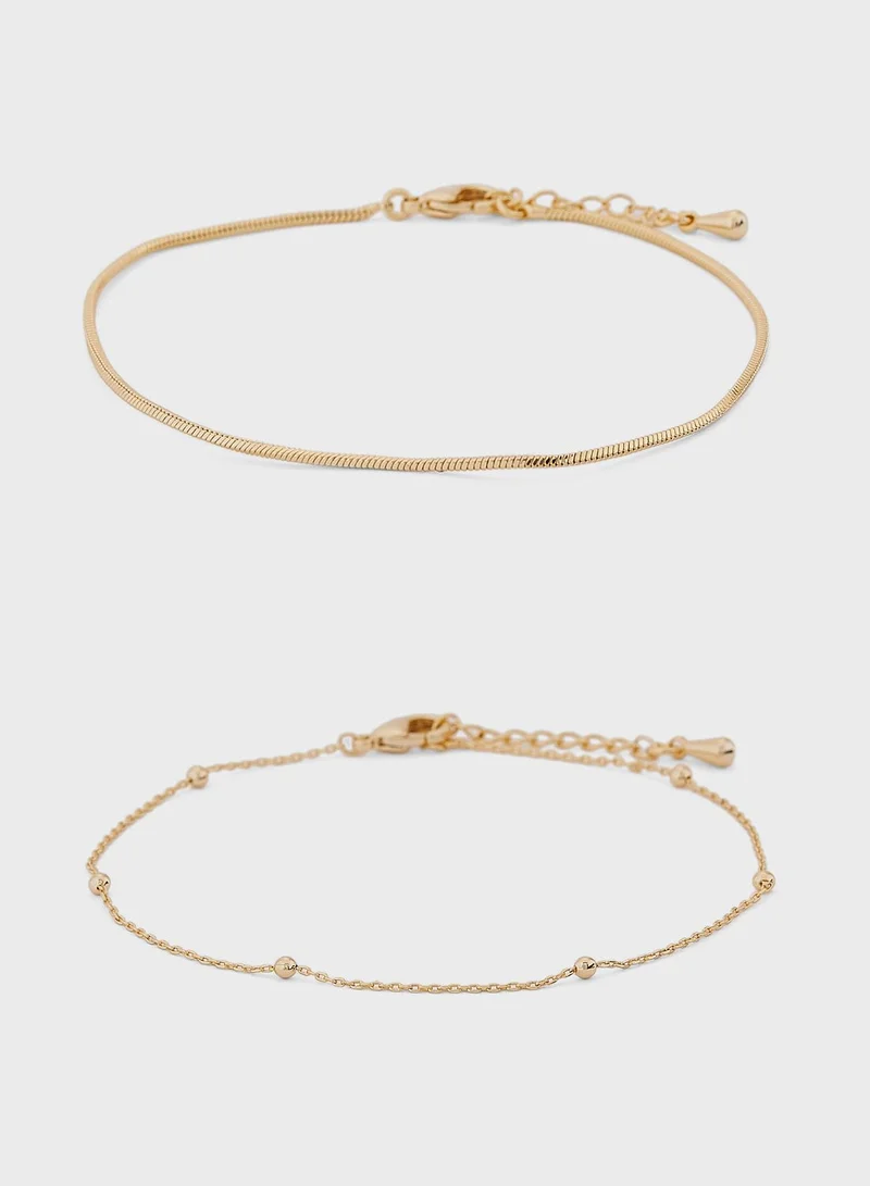 BUCKLEY LONDON Set Of Two Gold Chain Bracelets