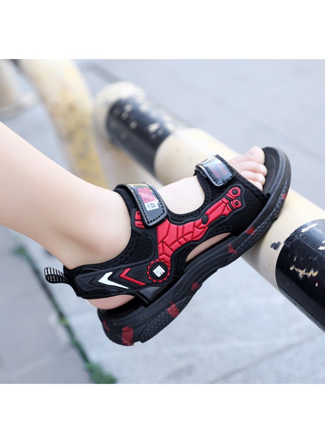 Boys Sandals Boys Beach Shoes Men's Outfit Handsome Breathable Soft Sole Personality Cartoon Kids
