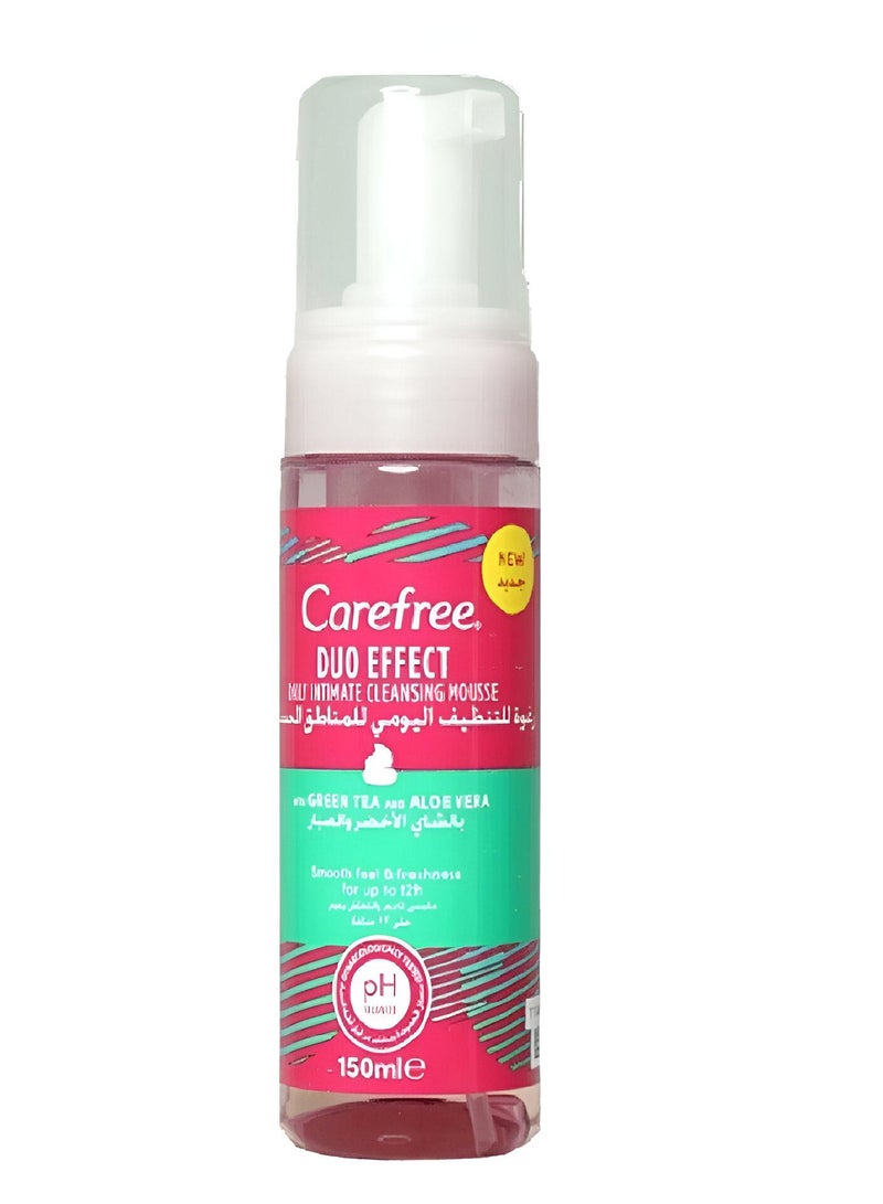 Carefree Cleansing Foam - Daily Care For Sensitive Areas With Dual Effect Of Green Tea And Aloe Vera, 150Ml - Image 1