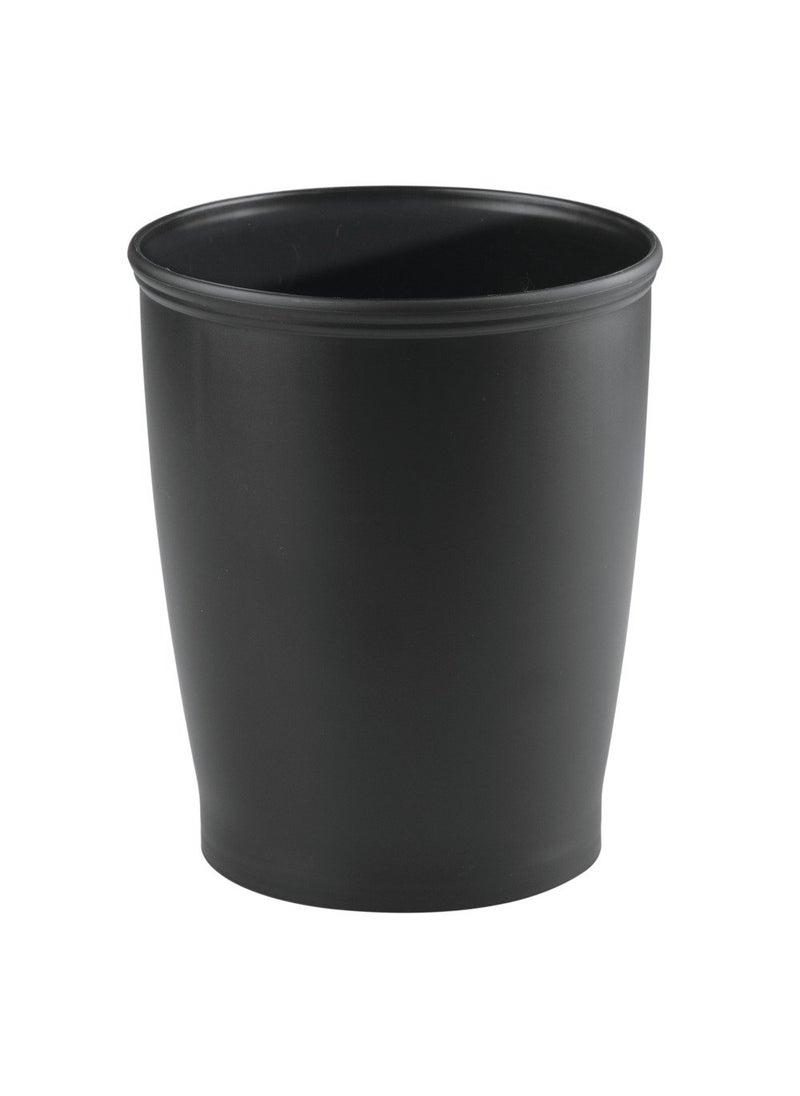 InterDesign iDesign - 93437 iDesign Kent Plastic Wastebasket, Small Round Plastic Trash Can for Bathroom, Bedroom, Dorm, College, Office, 8.25" x 10", Black  - Image 1