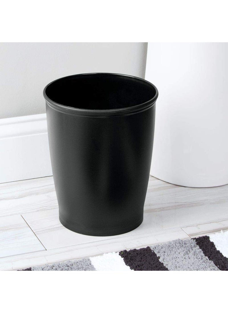 InterDesign iDesign - 93437 iDesign Kent Plastic Wastebasket, Small Round Plastic Trash Can for Bathroom, Bedroom, Dorm, College, Office, 8.25" x 10", Black  - Image 3