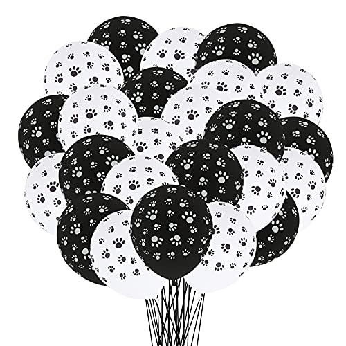 Lecpeting 30 Pcs Pet Paw Balloons Dog Puppy Paw Print Balloons 12 Inches Latex Balloon for Theme Party Birthday Decorations - Image 1