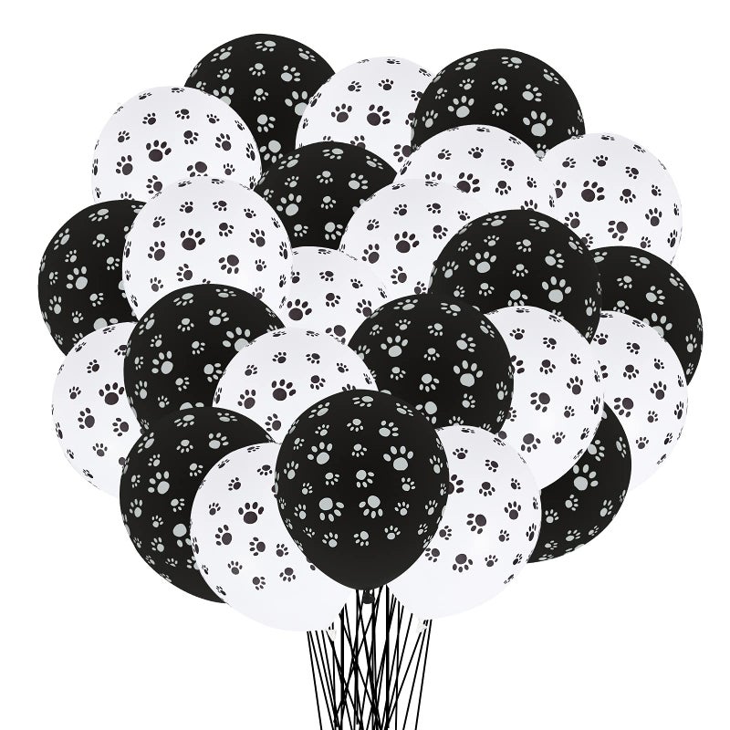 Lecpeting 30 Pcs Pet Paw Balloons Dog Puppy Paw Print Balloons 12 Inches Latex Balloon for Theme Party Birthday Decorations - Image 2