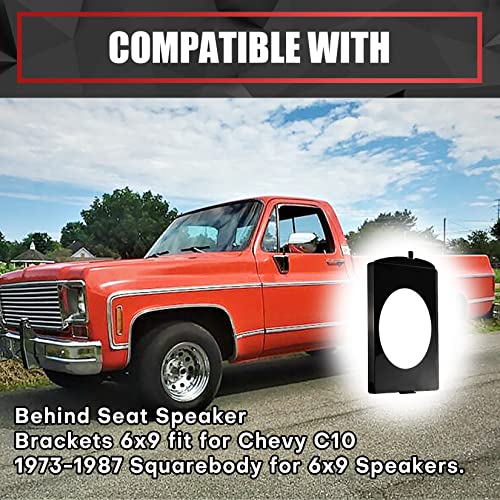 VIAGL Speaker Brackets Behind Seat 6x9 fit for Chevy C10 1973-1987 Squarebody for 6x9 Speaker, Black - Image 2