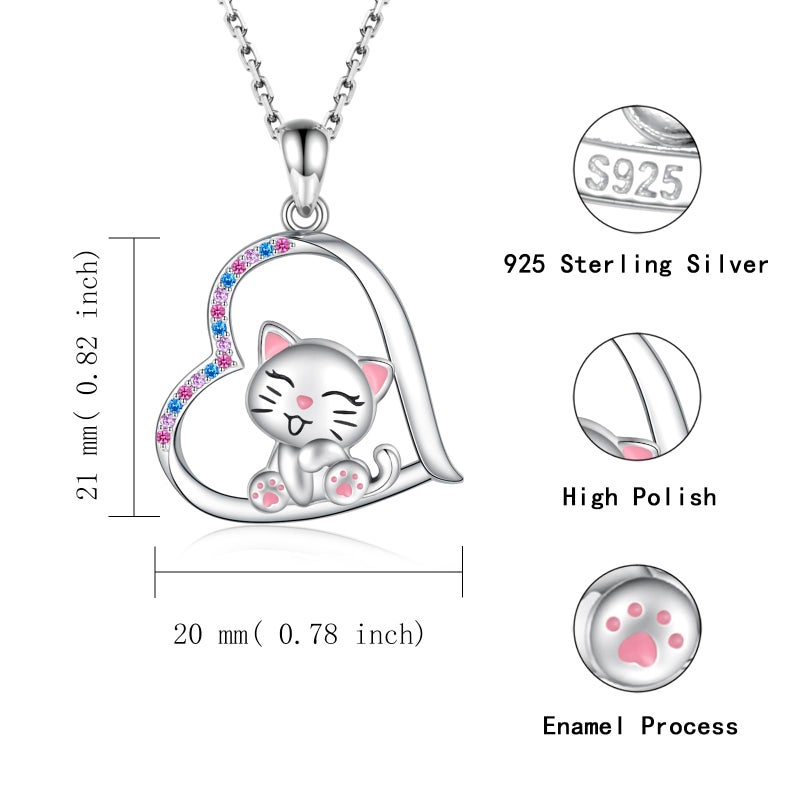 DkakoJew Cute Cat Necklace - Pendant Necklace for Girls, Boys, Sons, Granddaughters - Birthdays, Christmas, Graduation Gifts - Ages 3+ - Image 3