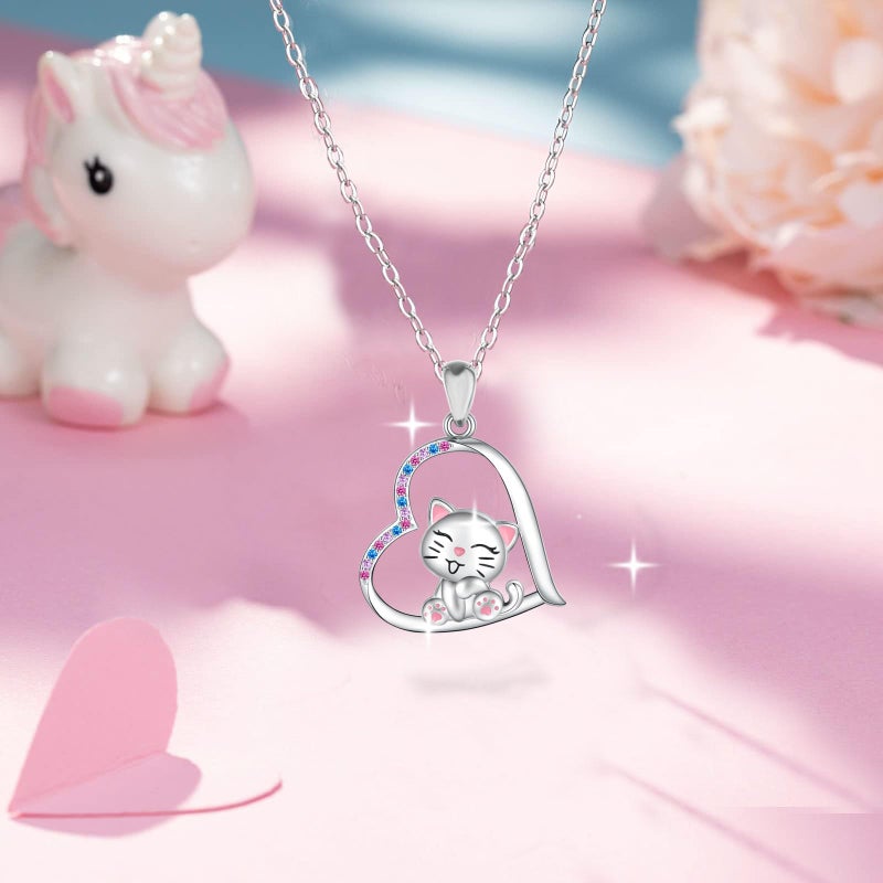 DkakoJew Cute Cat Necklace - Pendant Necklace for Girls, Boys, Sons, Granddaughters - Birthdays, Christmas, Graduation Gifts - Ages 3+ - Image 4