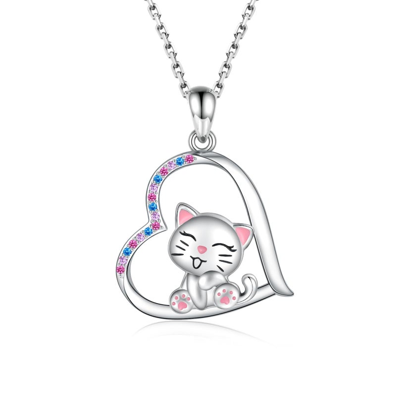 DkakoJew Cute Cat Necklace - Pendant Necklace for Girls, Boys, Sons, Granddaughters - Birthdays, Christmas, Graduation Gifts - Ages 3+ - Image 1