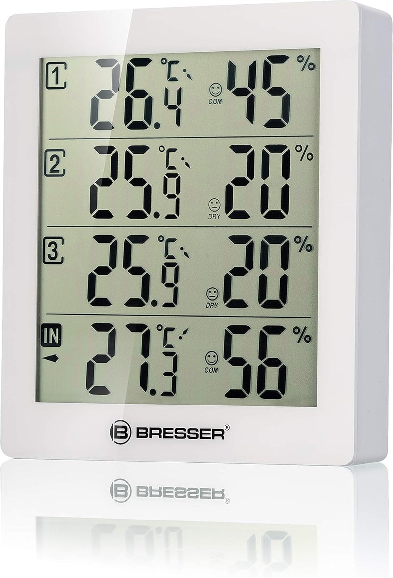 BRESSER Thermo hygrometer, white, 10.5 x 2.5 x 12 cm Flexible trendy construction - Image 2