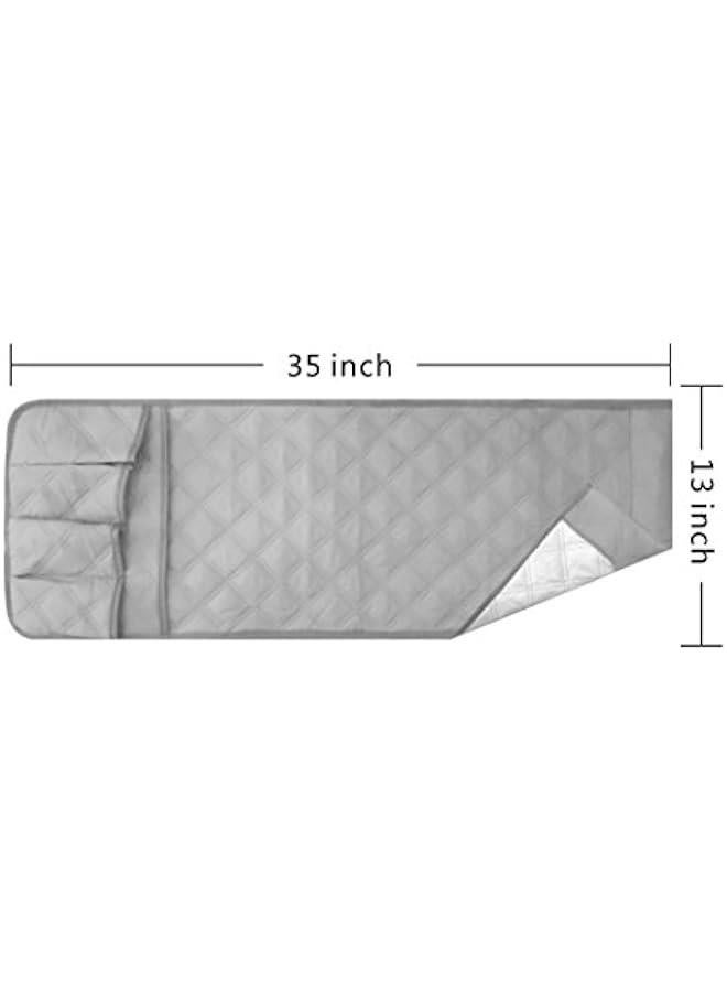 Sofa Furniture Sofa Couch Chair Armrest Storage Organizer, Holder Storage Organizer Five Pockets for TV Remotes Glasses Magazines Phone, Book Tools Holder Organizer (Grey) - Image 2