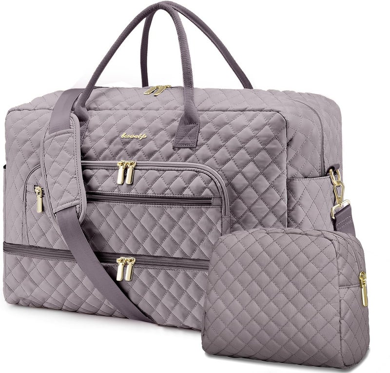 LUOCIP Travel Duffle Bag Weekender for Women - Carry-On Overnight Bag Personal Item Bag with Shoe Compartment & Wet Pocket Large Weekend Tote Bags with Toiletry Bag Hospital Bags for Labor and Delivery - Image 1