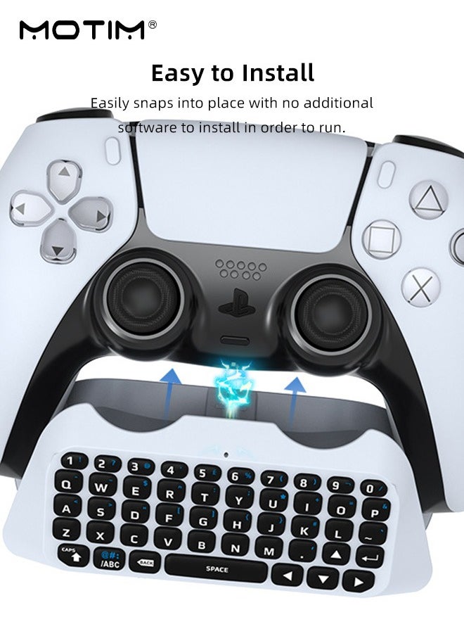 Wireless Controller External Keyboard for PS5 Bluetooth 3.0 Mini Gamepad Chatpad with Built-in Speaker 3.5MM Audio Jack for Playstation 5 Voice Chat Board
