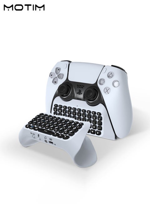 Wireless Controller External Keyboard for PS5 Bluetooth 3.0 Mini Gamepad Chatpad with Built-in Speaker 3.5MM Audio Jack for Playstation 5 Voice Chat Board