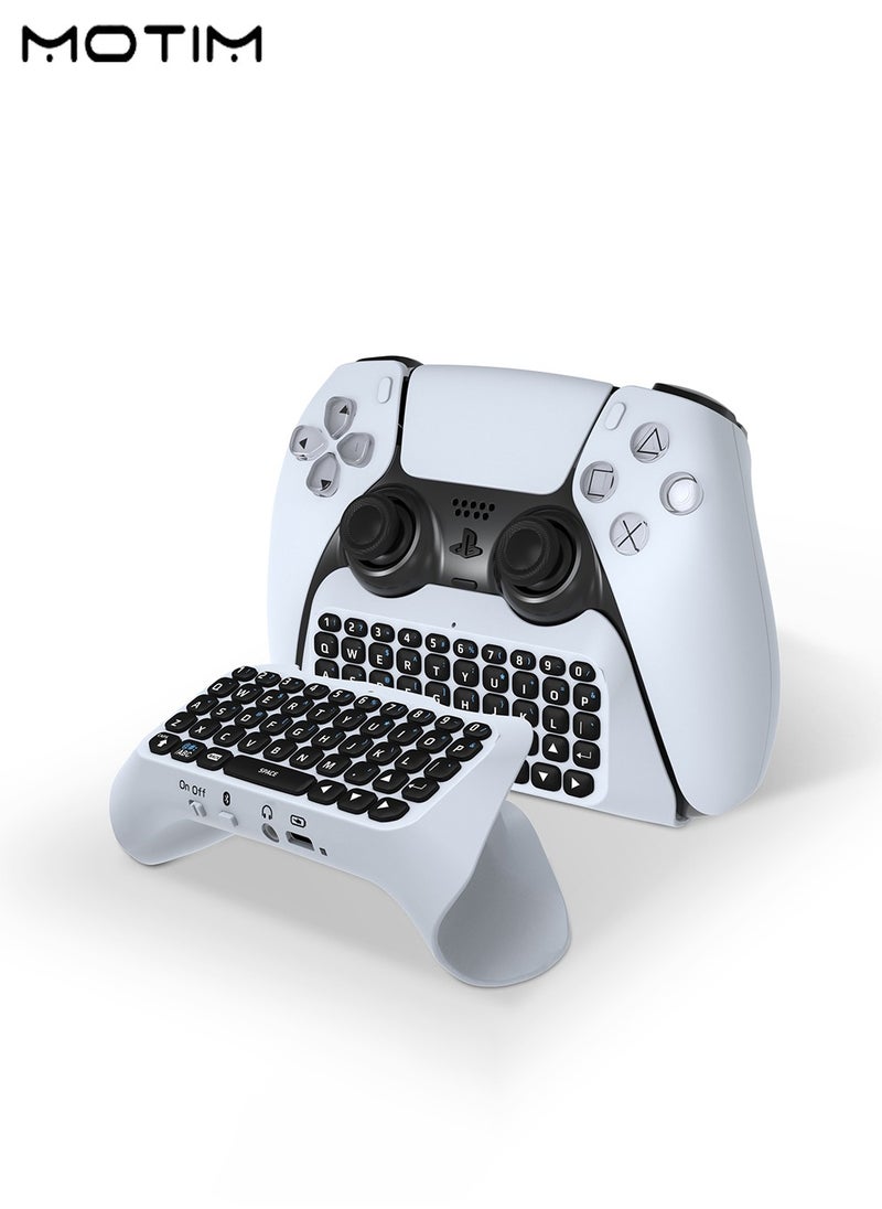 Wireless Controller External Keyboard for PS5 Bluetooth 3.0 Mini Gamepad Chatpad with Built-in Speaker 3.5MM Audio Jack for Playstation 5 Voice Chat Board