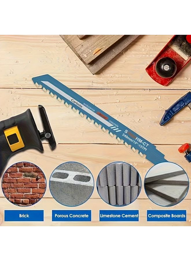 Carbide Tipped Reciprocating Saw Blade 10 12 18 20 Inch For Concrete Brick Stone - Image 1