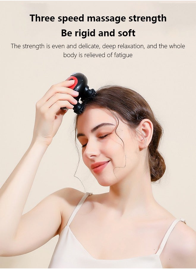 Electric Head Massager Wireless Charging 3 Levels of Massage Intensity Completely Waterproof Scalp Pulse Relaxes Scalp Relieves Stress