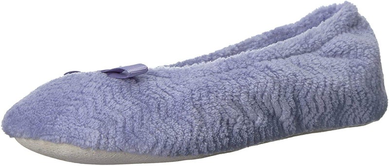 isotoner Women's Moisture Wicking and Suede Sole for Comfort Slipper, Periwinkle, 8-9 - Image 1