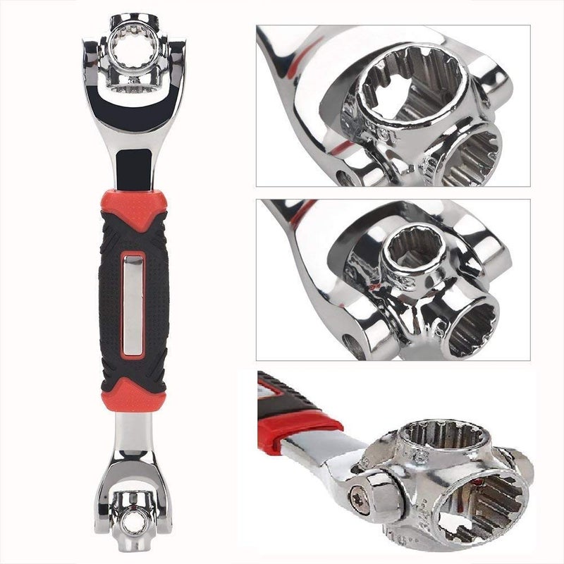 HariHub Universal WrenchMultiFunction Stainless Steel Spanner 48in1 Socket Works with Spline Bolts 360 Degree Rotation Wrench - Image 1