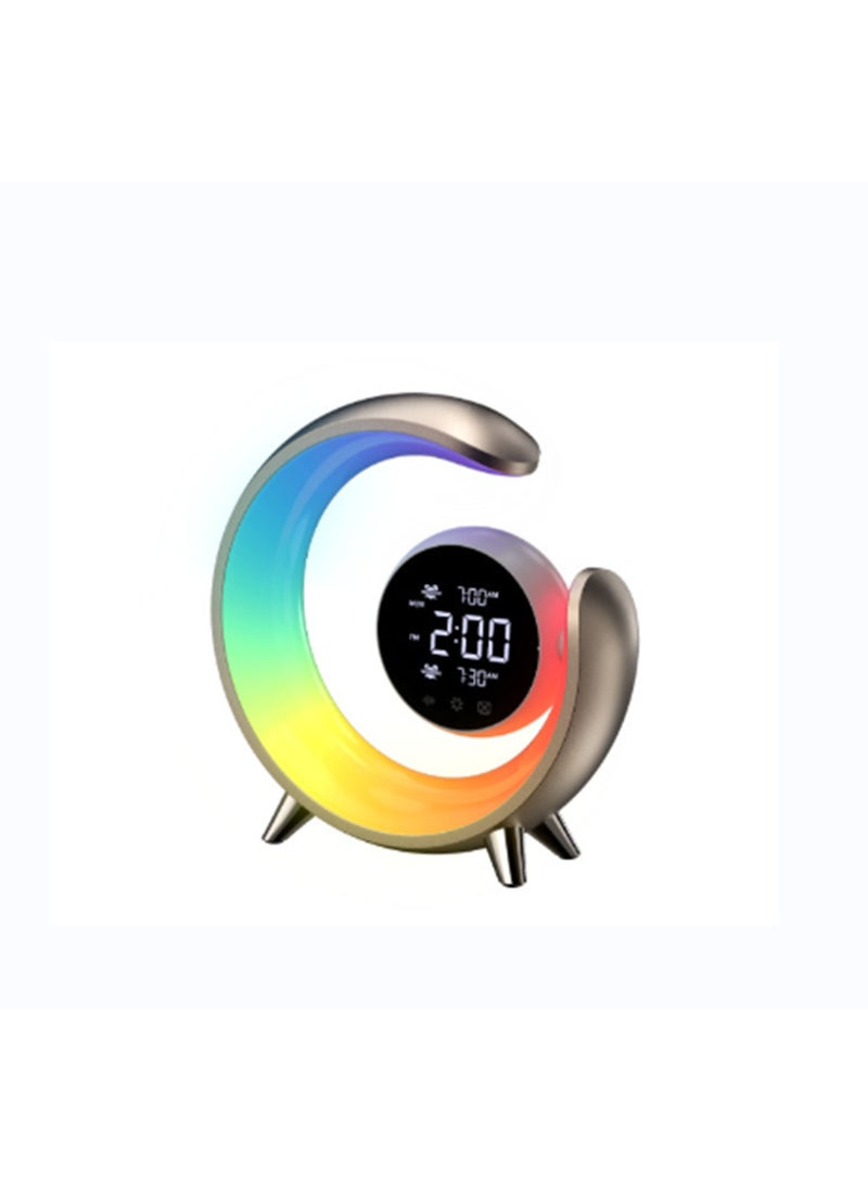 Sharpdo - RGB Smart Alarm Clock with Perpetual Calendar HD Display and Touch Controls Multi-Color LED Ambient Light Wake Up Light Dual Alarm Feature High Quality Speaker Natural Sounds for a Cozy Experience - Image 1