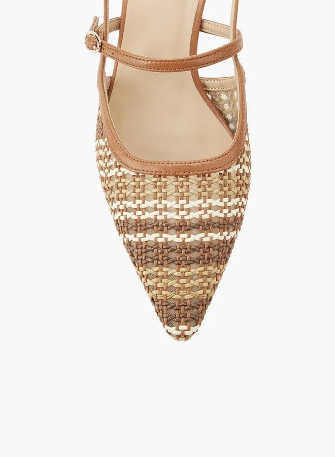 Celeste BEIGE Women Textured Kitten Heel Sandals for Women | Best Price UAE