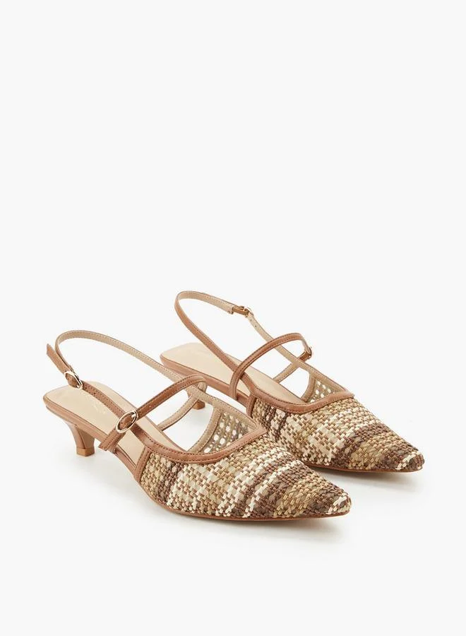 Celeste Women Textured Kitten Heel Sandals