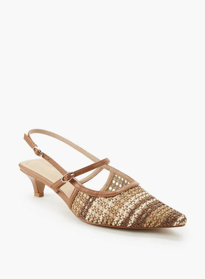 Celeste Women Textured Kitten Heel Sandals