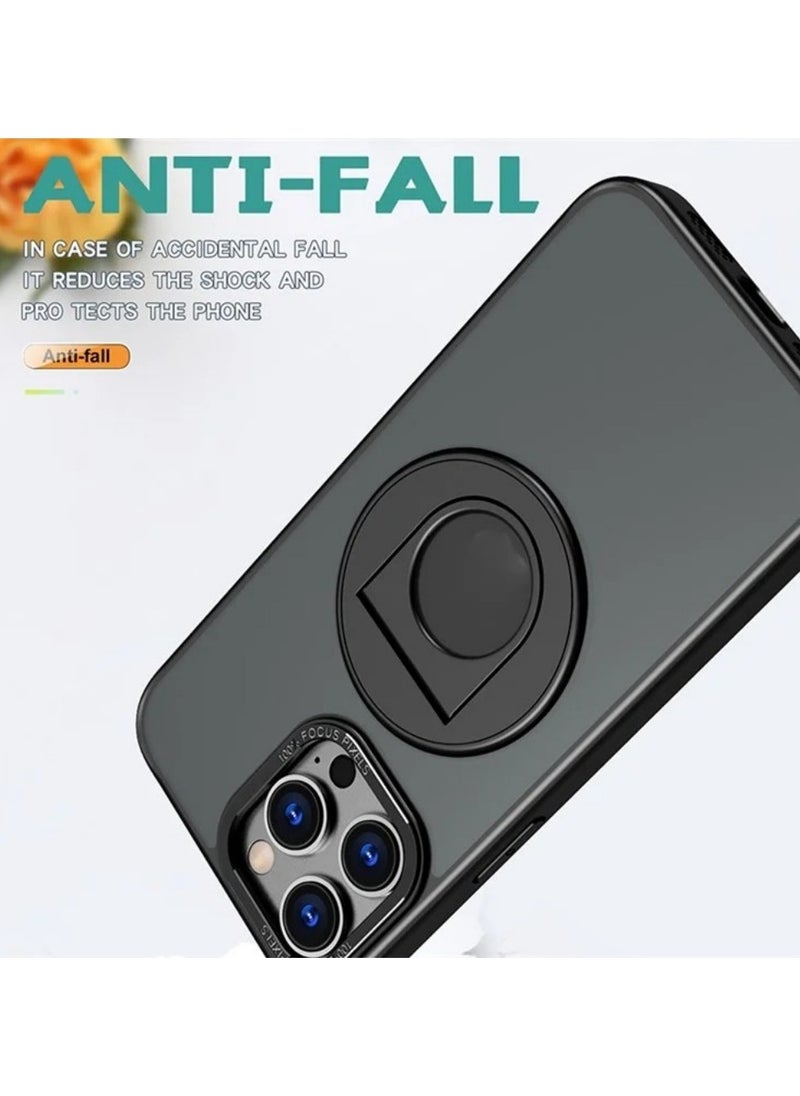 Magnetic Suction Phone Case for Apple iPhone 14 Pro Max with Ring Bracket Shell Black