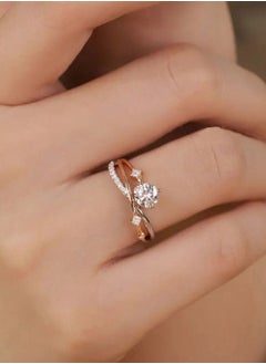 Generic Eight Hearts and Eight Arrows Plated PT950 Zircon Ring for Women, Adjustable Opening  - Image 3