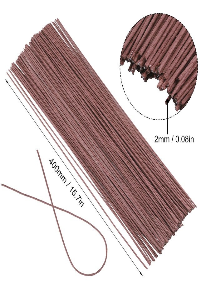 GENHAKON 400 PCS 16 Inch Floral Wire Stems,14 Gauge Floral Wire for Wiring Fresh Flowers, Creating Floral Crowns, DIY Crafts, Artificial Flower, Brown,by GENHAKON - Image 2