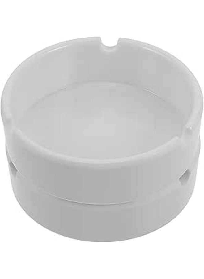 White Melamine Round Ashtrays 2Pcs Drop Resistant for Home Office Patio - Image 1