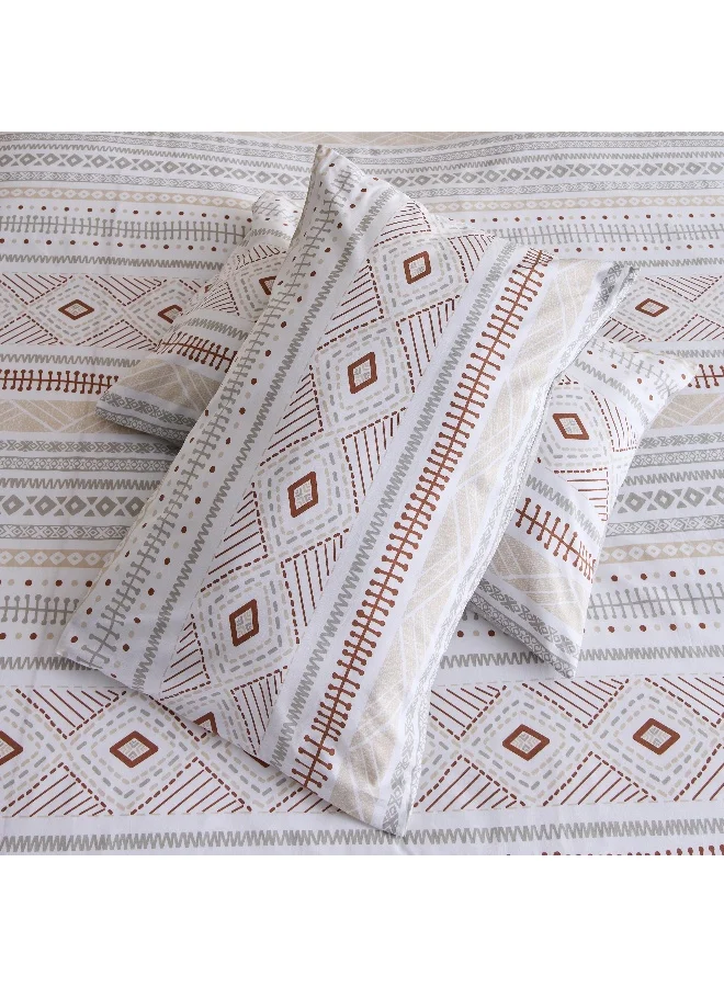 Home Box Madison Luton 3-Piece Cotton Printed Super King Duvet Cover Set - 220x240 cm