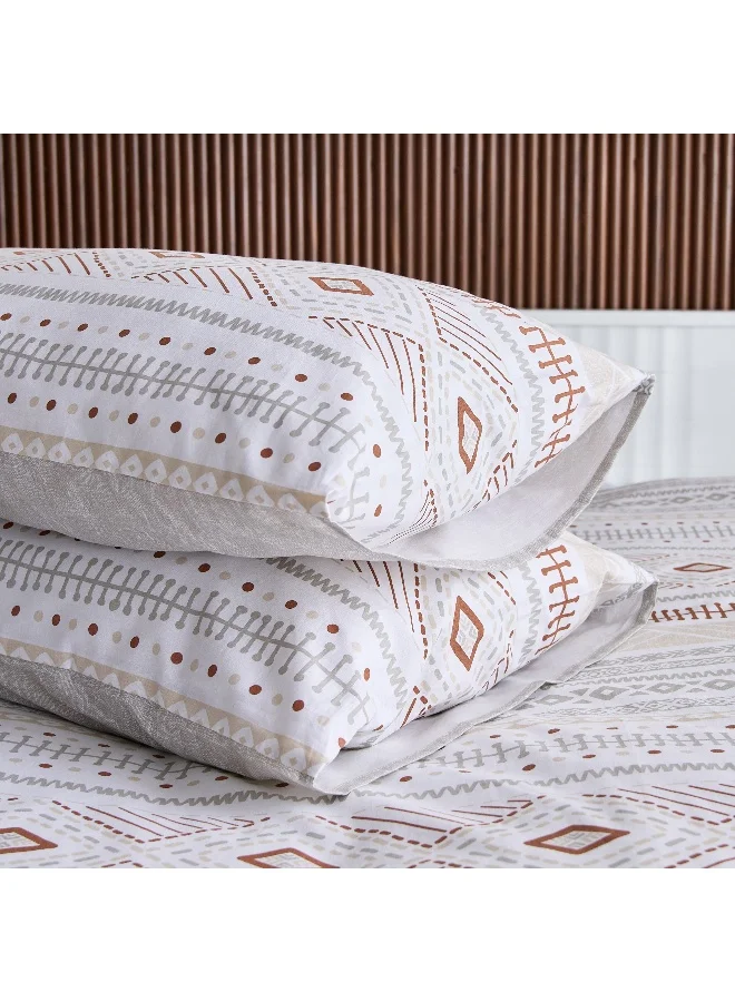 Home Box Madison Luton 3-Piece Cotton Printed Super King Duvet Cover Set - 220x240 cm