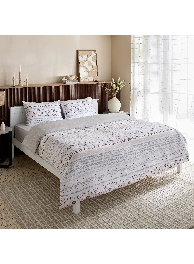 Home Box Madison Luton 3-Piece Cotton Printed Super King Duvet Cover Set - 220x240 cm