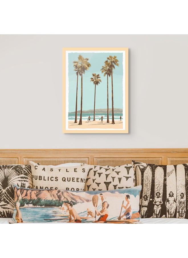 Art Decor - Art Decor Framed Fine Art of Beach with Palm Trees Portrait Aesthetic Tropical Coastal Print Wall Décor for Living Room Bedroom Home Office Hotel Gifting - Image 1