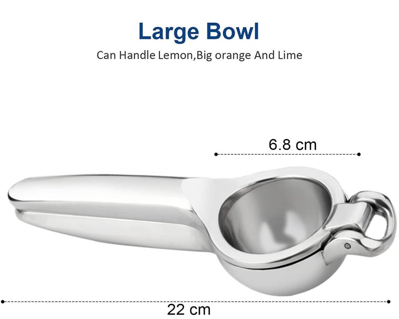 KONVIO Konvio Kitchen Lemon Squeezer with Premium Heavy Quality Duty Solid Metal Squeezer Bowl Large Manual Citrus Press Juicer and Lime SqueezerPerfect for Juicing Oranges Pomegranate Lemons Limes - Image 4