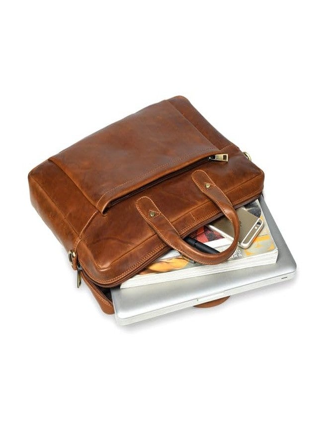 MaheTri Denver Slim Leather Laptop Briefcase Bag - Fits upto 15 Inch | Adjustable Strap, Multiple Pockets, Cotton Blend Interior | Daily Life Comfort - Image 4