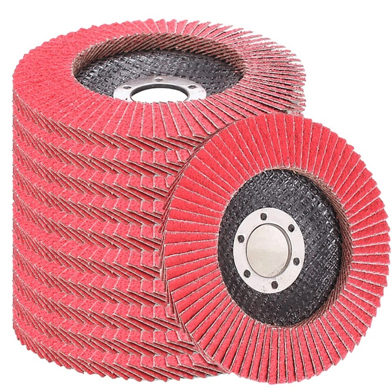 COSPOF Flap Discs, Flap Wheels 120 Grit, Ceramic Grinding Disc, 4-1/2 (115mm) x 7/8 Inch Work with Universal Angle Grinders, Suitable for Metal Sanding Grinding and Conditioning, Type29, 10 Pack. - Image 1