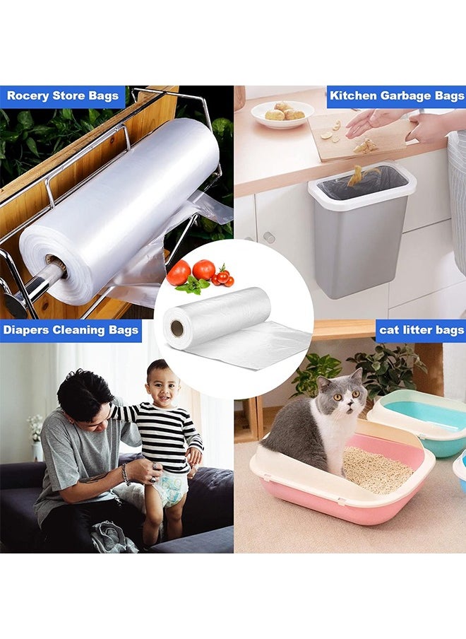 Transparent Polythene Food Storage Bags Roll, Extra-Thick, Leakproof, Freezer Safe Disposable Bags for Meat, Vegetables and Leftovers Storage (1.5kg Roll, Approximately 380 Bags, 48x40cm)