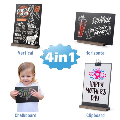 ONUPGO Mini Chalkboard Signs, 6 x 9 Inch Vintage Tabletop Chalk Board Sign with Base Stands - Double Side Mini Menu Boards Small Food Signs for Party Buffet Wedding Bar and Restaurant - Image 3
