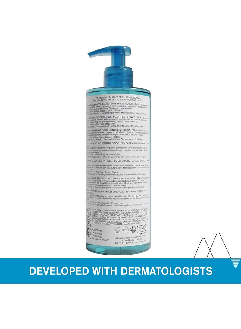 Uriage Extra Rich Dermatological Gel Body Wash  Shower Gel 500ml - Image 2