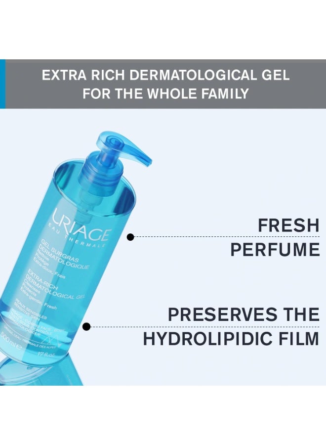 Uriage Extra Rich Dermatological Gel Body Wash  Shower Gel 500ml - Image 4